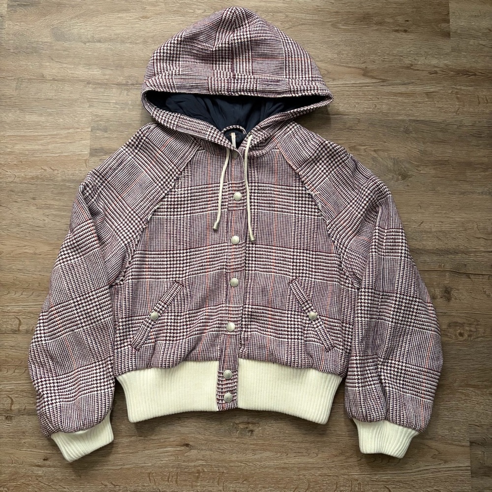 Free People Plaid Hooded Women's Jacket